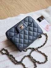 Load image into Gallery viewer, Chanel 18B Grey Caviar Classic Mini Square Gold Hw