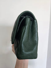 Load image into Gallery viewer, Chanel Forest Green Caviar Classic Medium Flap Silver Hw
