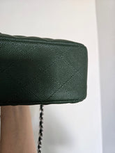 Load image into Gallery viewer, Chanel Forest Green Caviar Classic Medium Flap Silver Hw