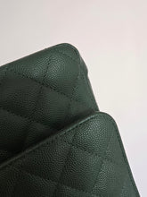 Load image into Gallery viewer, Chanel Forest Green Caviar Classic Medium Flap Silver Hw