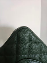 Load image into Gallery viewer, Chanel Forest Green Caviar Classic Medium Flap Silver Hw