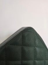Load image into Gallery viewer, Chanel Forest Green Caviar Classic Medium Flap Silver Hw