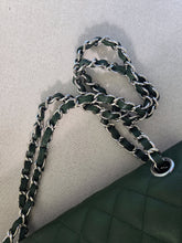 Load image into Gallery viewer, Chanel Forest Green Caviar Classic Medium Flap Silver Hw