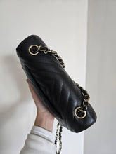 Load image into Gallery viewer, Chanel Mini Rectangle Chevron Black Caviar Gold Hw