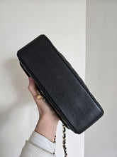 Load image into Gallery viewer, Chanel Mini Rectangle Chevron Black Caviar Gold Hw
