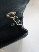 Load image into Gallery viewer, Chanel Mini Rectangle Chevron Black Caviar Gold Hw