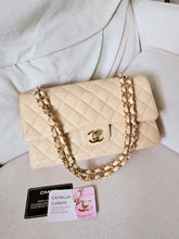 Load image into Gallery viewer, Chanel Classic Medium Beige Clair Caviar Gold Hw