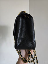 Load image into Gallery viewer, Chanel Mini Square Black Caviar Edge Stitching Gold Hardware