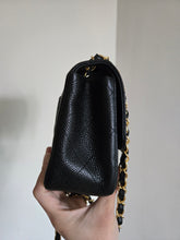 Load image into Gallery viewer, Chanel Mini Square Black Caviar Edge Stitching Gold Hardware