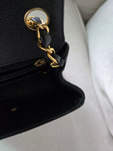 Load image into Gallery viewer, Chanel Mini Square Black Caviar Edge Stitching Gold Hardware