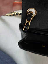 Load image into Gallery viewer, Chanel Mini Square Black Caviar Edge Stitching Gold Hardware