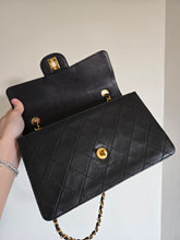 Load image into Gallery viewer, Chanel Single Flap Small Flap Sellier Black Lambskin 24k Gold