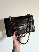 Load image into Gallery viewer, Chanel Single Flap Small Flap Sellier Black Lambskin 24k Gold