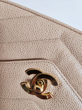 Load image into Gallery viewer, Chanel Dark Beige Mini Caviar Vintage Chevron 24k Gold