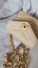 Load image into Gallery viewer, Chanel Dark Beige Mini Caviar Vintage Chevron 24k Gold