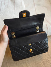 Load image into Gallery viewer, Chanel Vintage Small Classic Flap Black Lambskin 24k Gold