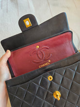 Load image into Gallery viewer, Chanel Vintage Small Classic Flap Black Lambskin 24k Gold
