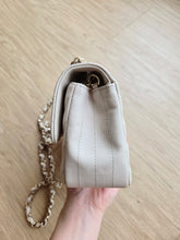 Load image into Gallery viewer, Chanel 18B Ivory Caviar Chevron Mini Rectangle Gold Hw