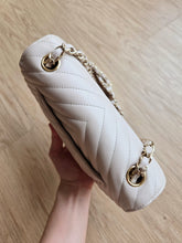 Load image into Gallery viewer, Chanel 18B Ivory Caviar Chevron Mini Rectangle Gold Hw