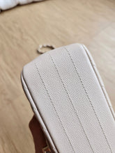 Load image into Gallery viewer, Chanel 18B Ivory Caviar Chevron Mini Rectangle Gold Hw