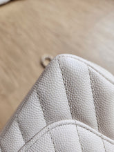 Load image into Gallery viewer, Chanel 18B Ivory Caviar Chevron Mini Rectangle Gold Hw