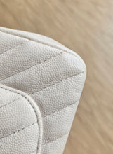 Load image into Gallery viewer, Chanel 18B Ivory Caviar Chevron Mini Rectangle Gold Hw