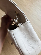 Load image into Gallery viewer, Chanel 18B Ivory Caviar Chevron Mini Rectangle Gold Hw