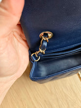 Load image into Gallery viewer, Chanel 17B Navy Blue Caviar Mini Rectangle Gold Hw