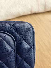 Load image into Gallery viewer, Chanel 17B Navy Blue Caviar Mini Rectangle Gold Hw