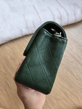Load image into Gallery viewer, Chanel Forest Green Caviar Mini Rectangle Silver Hw