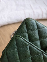 Load image into Gallery viewer, Chanel Forest Green Caviar Mini Rectangle Silver Hw