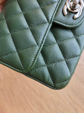 Load image into Gallery viewer, Chanel Forest Green Caviar Mini Rectangle Silver Hw