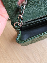 Load image into Gallery viewer, Chanel Forest Green Caviar Mini Rectangle Silver Hw