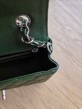 Load image into Gallery viewer, Chanel Forest Green Caviar Mini Rectangle Silver Hw