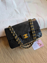 Load image into Gallery viewer, Chanel Vintage Small Classic Flap Black Lambskin 24k Gold