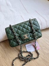 Load image into Gallery viewer, Chanel Forest Green Caviar Mini Rectangle Silver Hw
