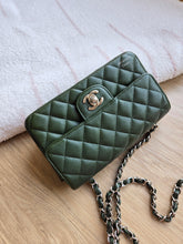 Load image into Gallery viewer, Chanel Forest Green Caviar Mini Rectangle Silver Hw