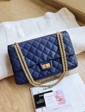 Load image into Gallery viewer, Chanel Classic Reissue 226 Navy Caviar Gold Hw