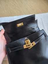 Load image into Gallery viewer, Hermes Mini Kelly 20 Vintage Box Leather Black Gold Hw