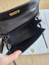 Load image into Gallery viewer, Hermes Mini Kelly 20 Vintage Box Leather Black Gold Hw