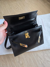 Load image into Gallery viewer, Hermes Mini Kelly 20 Vintage Box Leather Black Gold Hw