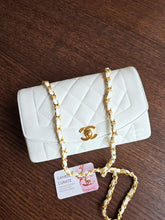 Load image into Gallery viewer, Chanel Diana Caviar Small White 24k Gold
