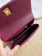 Load image into Gallery viewer, Chanel Burgundy Caviar Coco Handle Small Gold Hardware