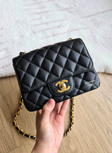 Load image into Gallery viewer, Chanel Mini Caviar Square Black 24k Gold Hardware