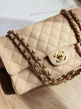 Load image into Gallery viewer, Chanel Classic Medium Flap Beige Claire Caviar 24k Gold