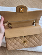 Load image into Gallery viewer, Chanel Dark Beige Caviar Small Classic Flap 24k Gold