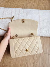 Load image into Gallery viewer, Chanel Ivory Beige Diana Small 24k Gold