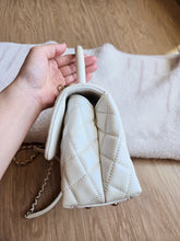 Load image into Gallery viewer, Chanel Pearlescent Ivory Coco Handle Caviar Small Champagne Gold Hardware