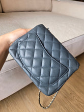 Load image into Gallery viewer, Chanel 18B Grey Classic Mini Caviar Square Champagne Gold