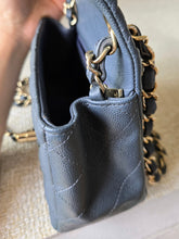Load image into Gallery viewer, Chanel 18B Grey Classic Mini Caviar Square Champagne Gold